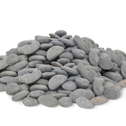 Quibbay 45 LB Mexican Beach Pebbles - 1-2 Inch Decorative River Rocks for Landscaping, Garden Paving, Plant Rocks, Crafting, Walkways, Backyard, Grey Natural Unpolished Bulk Stones by Quibbay - Used condition - US$76.49