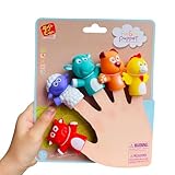 5 ゴム製動物ハンドパペットソフト PVC おもちゃ幼児の感覚発達インタラクティブな遊び活動幼児の指の手のおもちゃ