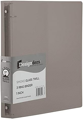 JAM PAPER Plastic 1 inch Binder - Smoke Grey 3 Ring Binder - Sold Individually
