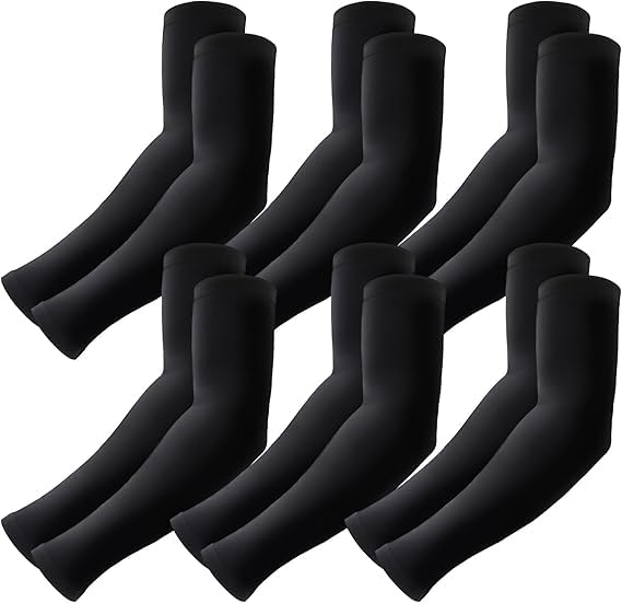 Image of Arm Sleeves for Men & Women UV Protection Hand Sleeve with Thumb for Boys & Girls Sun Protection Cover for Running, Bike Riding, Cricket - Nylon