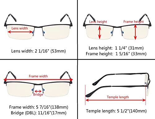 Image of Eyekepper 4-Pack Quality Half-Rim Reading Glasses Readers with Spring Hinges Include Computer Readers for Women Men