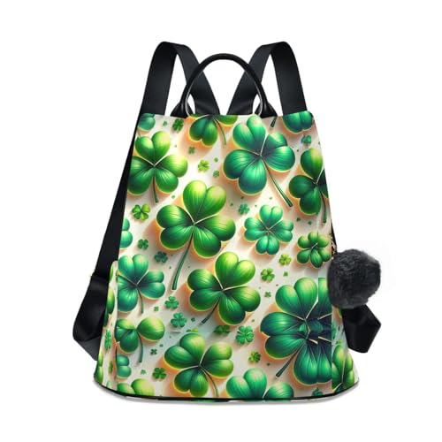 Sac à dos imprimé tendance feuilles vertes avec fermeture éclair antivol