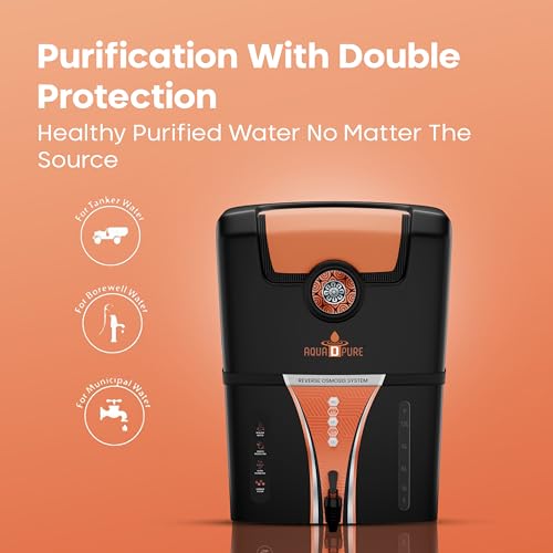 Image of AQUA D PURE 4 in 1 Copper RO Water Purifier with UV, UF and TDS Controller | 12Litre | Fully Automatic Function and Best For Home and Office