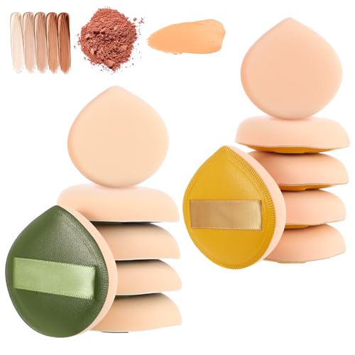 ViEinkaufen Large Foundation Sponge, 12 PCS Makeup Sponge Soft Powder Puff Teardrop Shaped Face Make Up Sponges Wet Dry Beauty Blenders for Concealer Liquid Cream Foundation