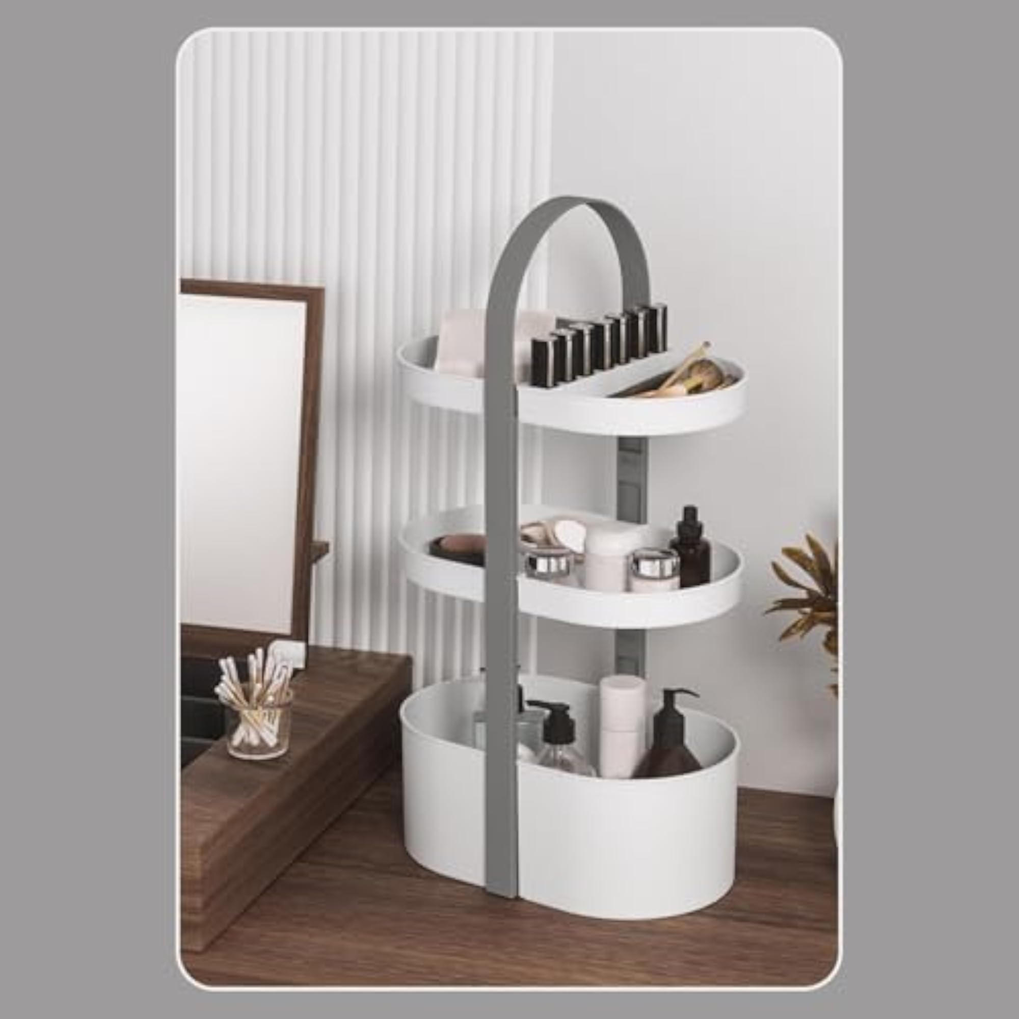 3-Layer Cosmetics Storage Rack for Bathroom Counter