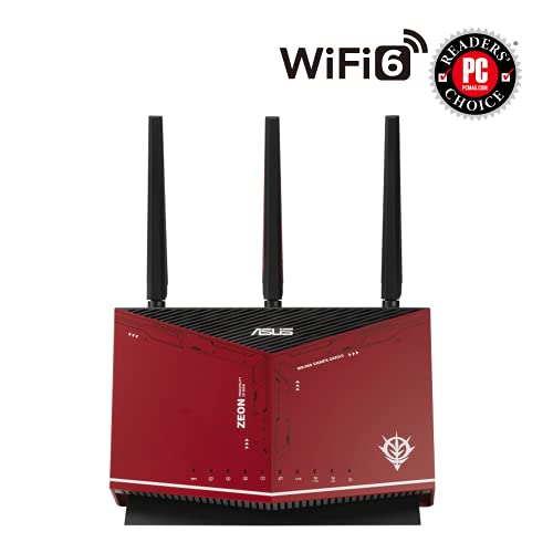 Image of ASUS AX5700 WiFi 6 Gaming Router (RT-AX86U Zaku II Edition) - Dual Band Gigabit Wireless Internet Router, NVIDIA GeForce Now, 2.5G Port, Gaming & Streaming, AiMesh, Lifetime Internet Security
