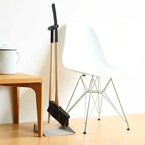 ホウキ チリトリ セット シンプル 室内 ほうき ちりとり セット 箒 ほうき 馬毛 屋内 おしゃれ コンパクト 軽量 掃除用品 モダン 使いやすい ブラック