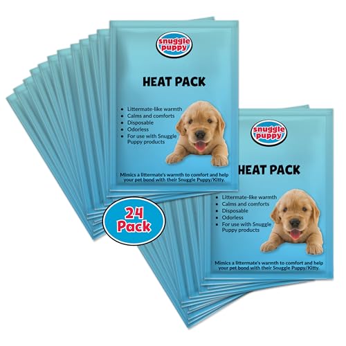 Image of Snuggle Puppy Replacement Heat Packs for Dogs (24 Count) - Disposable Pet Comfort Warmers for Puppy Anxiety Relief - Odorless, Non-Toxic, All Natural - Fits All Snuggle Puppy Styles