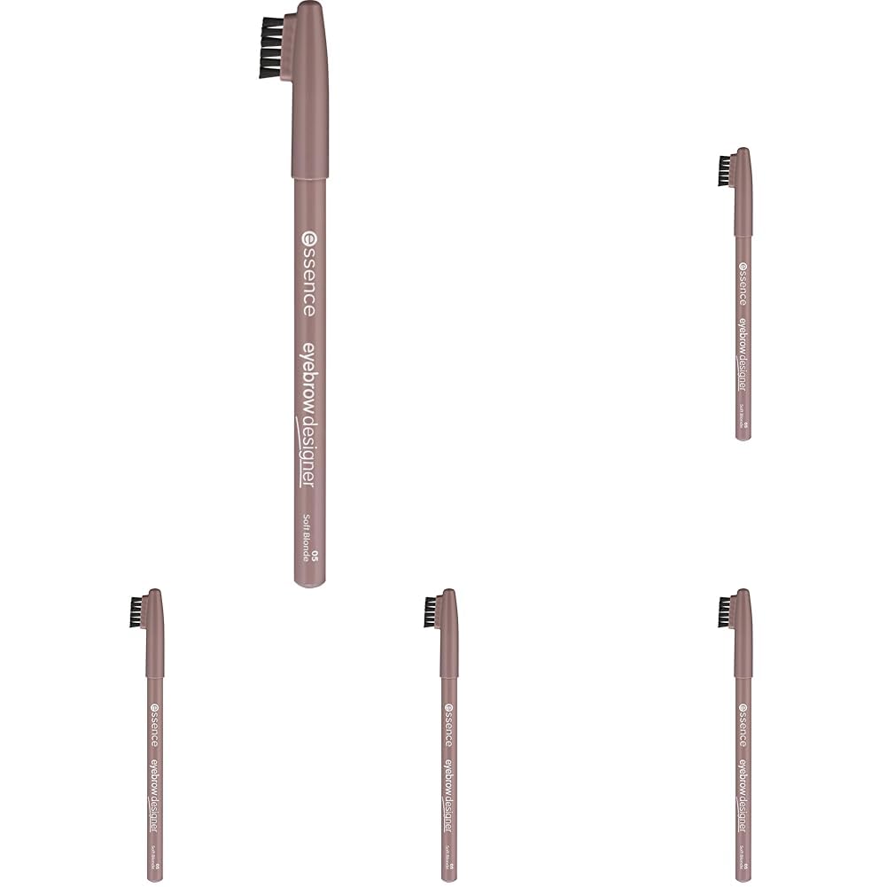 essence cosmetics eyebrow DESIGNER, Eye Pencil, Augenbrauenstift, Nr. 05 soft blonde, nude, definierend, vegan, Mikroplastik Partikel frei, Nanopartikel frei (1g) (Packung mit 5)