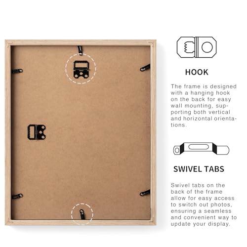 TONES FRAME DESIGN A3 Photo Frame, 29.7 x 41.9 cm, Wooden Picture Frame with Oak Veneer and Shatter-Resistant Plexiglass, Wall Frame for Portrait or Landscape, Posters, Prints, Certificates - Image 2