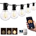 XMCOSY+ Patio Lights, Smart Outdoor String Lights 50Ft, G40 Globe Patio Lights with 25 Dimmable LED Bulbs, APP Control, Work with Alexa, Connectable Waterproof LED Outdoor Lights for Patio Porch