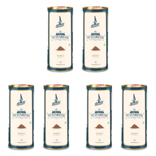 Image of Chekko Cold Pressed Mustard Oil (2 Litre) Tin | Kachi Ghani Yellow Mustard Oil | Pure Wood Pressed Edible Cooking Oil for Frying, Pickles, Sauteing & Traditional Indian Cooking | Natural Unrefined Mustard Oil Bulk Pack