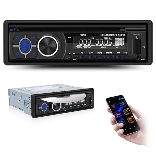 Reproductor Car Stereo UNITOPSCI Single Din CD DVD Bluetooth miniatura 1