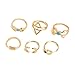 Produktbild WZYMNJZ Neu Ankunfts-Art- Und Weiseschmucksachen-Frauen-Ring-Gesetzte Farbe 6Pcs / Set Goldfarbe-Tropfen-Verschiffen