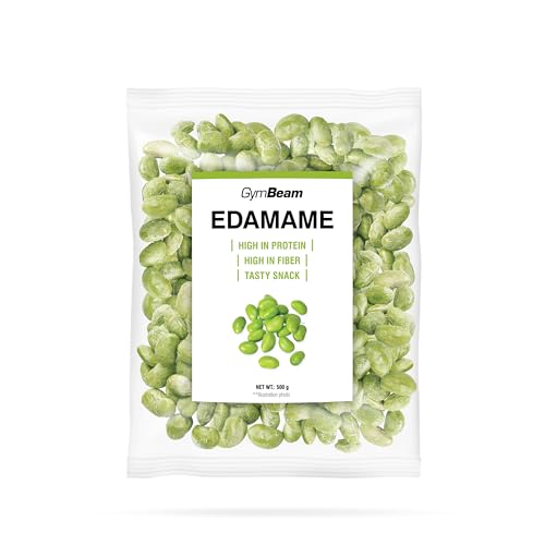 GymBeam Geröstete Edamame - Knuspriger Snack, gesunde Chips-Alternative, Sojabohnen geröstet und gesalzen, leicht nussiger Geschmack, hoher Eiweißgehalt, Ballaststoffquelle, 500 g