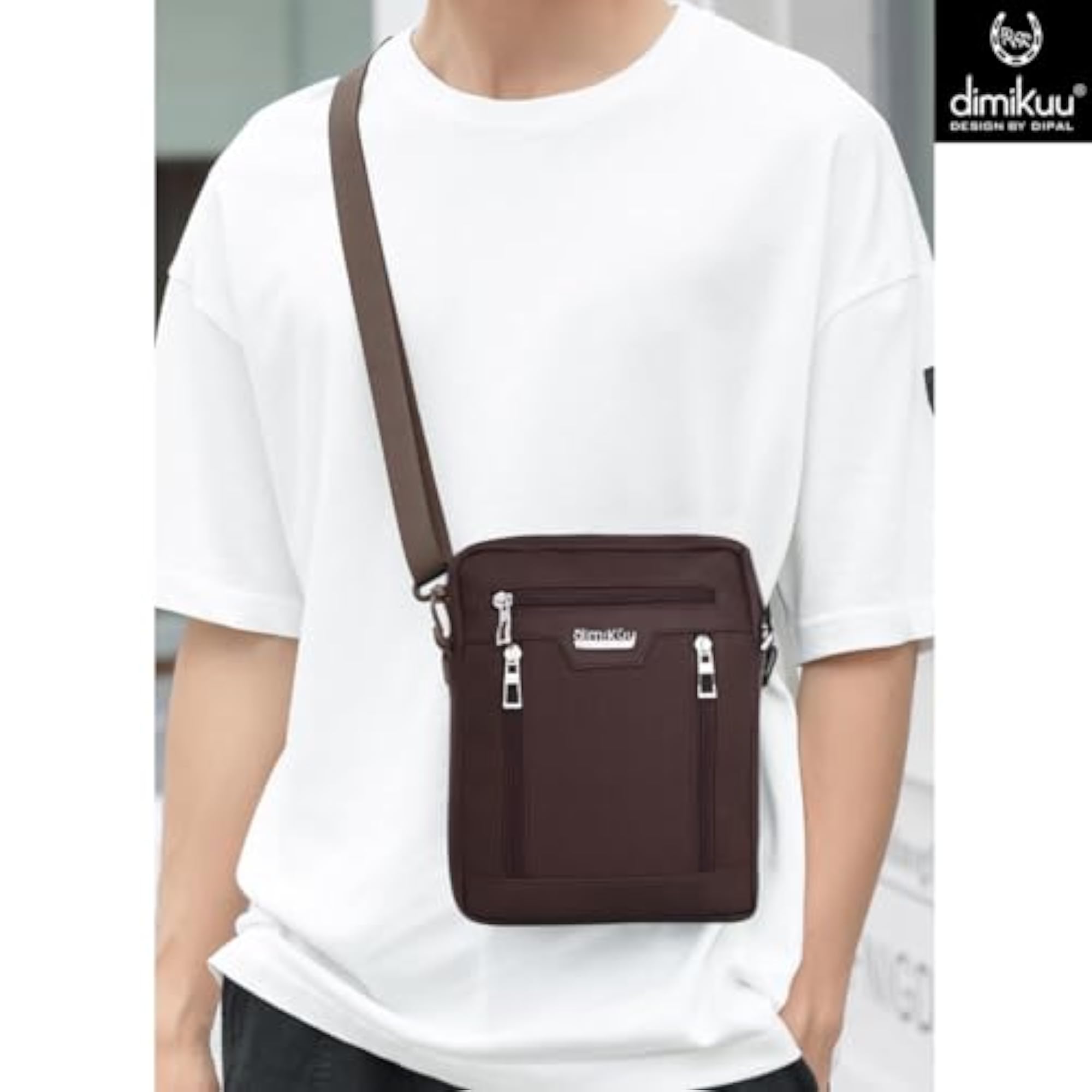 Textured Vegan Leather Compact Crossbody Shoulder Bag