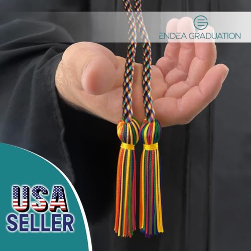 Image of Endea Graduation Double Honor Cord Three-Color (Rainbow)