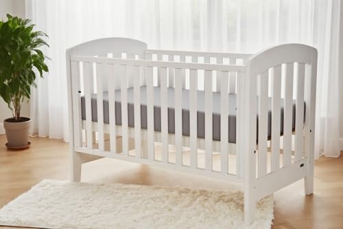 Image of American Baby Company 2 Pack Fitted Crib Sheets 52x28, White /Gray | Ultra Soft Microfiber Crib and Toddler Bed Sheets, Breathable & Gentle on Baby Skin, Neutral for Boys & Girls