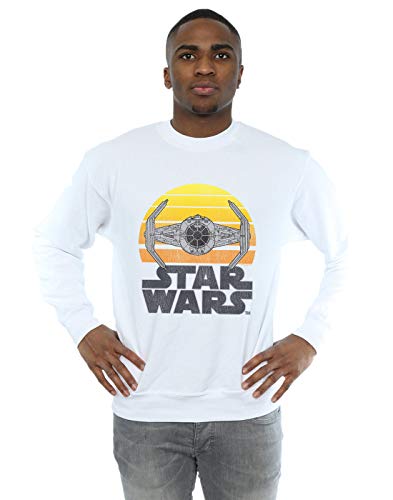 Absolute Cult Star Wars Men's Sunset TIE Fighter Sweatshirt White XXX-Large