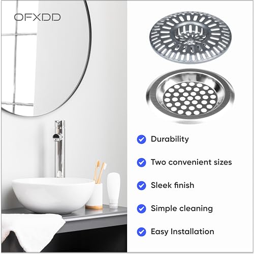 2 Protectores de Drenaje para Baño y Cocina Acero y Plástico miniatura 4