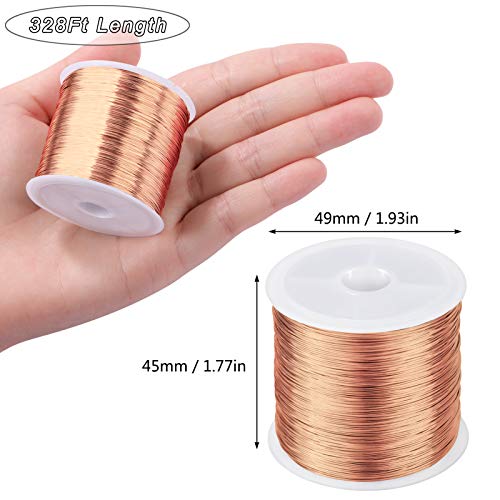 EVERMARKET 328Ft Jewelry Wire - 26 Gauge Tarnish Resistant Copper Beading Wire for Jewelry Making 0.4mm X 100m (Rose Gold) - Image 2