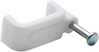Vista 3 de 100pcs 14mm Flat Ethernet Cable Wire Clips Single Coaxial Cable Clamps with Nail for Cable Management(White)