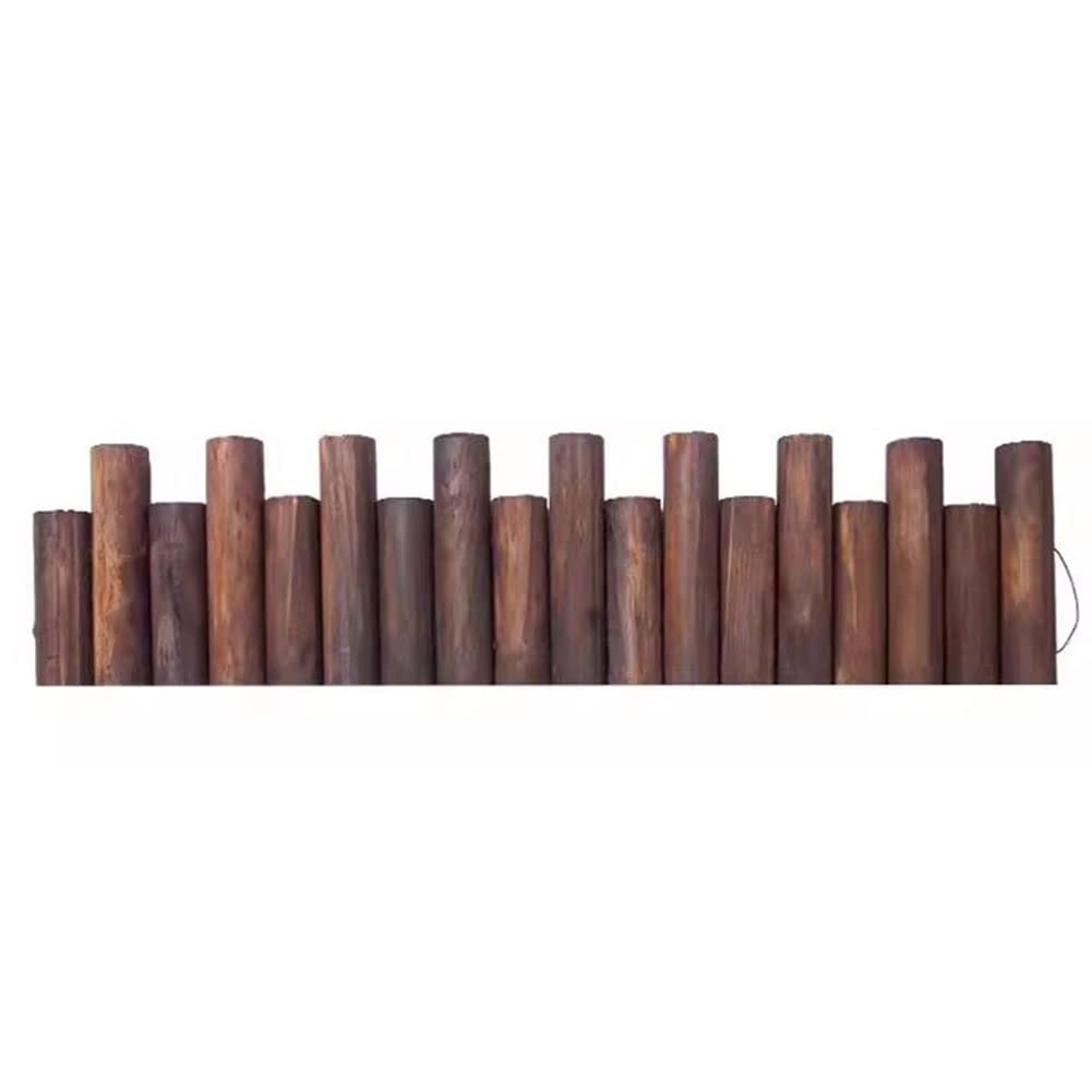 Kurzer Gartenzaun Aus Holz - 20,3 Cm Hoch, 1,1 M Lang, Gebranntes Finish, Flexible Einfassung Für Beete & Wege