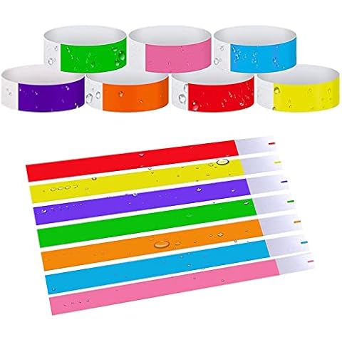 ZHENROAD 700 Pack Wristbands Neon Paper Wrist Bands, Waterproof Colored Adhesive Hand bands, Lightweight Paper Bracelets Suitable for All Kinds of Party Events(Assorted Color) Cover