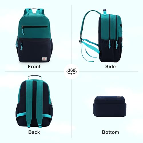 VASCHY School Backpack, Lightweight Classic Cute Aesthetic Bookbag Daypack for Teen Boys Traveling/Gym/Middle School Navy Green by VASCHY - Used condition - Image 6
