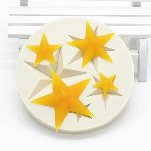 Molde de silicona 3D forma estrella 8.1x8.1 cm para repostería miniatura 2
