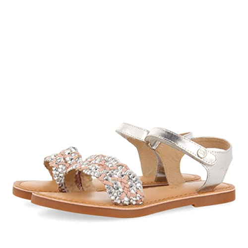 Sandales blanches en peau pour fille YUTI pour fêtes d'été