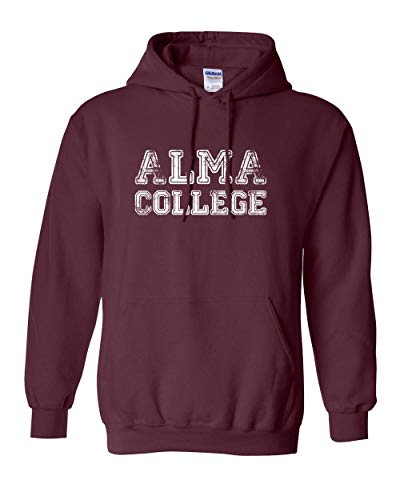 CreateMyTee | Alma College Distressed One Color Hooded Sweatshirt |
