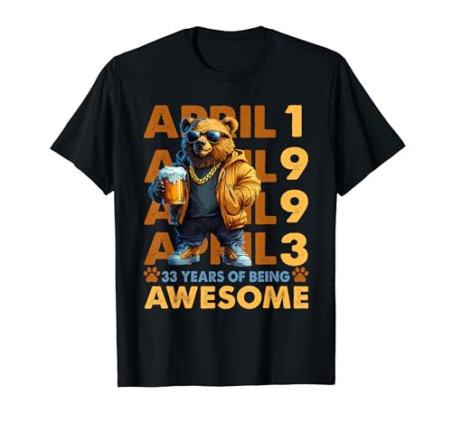 33rd Birthday Bear Beer April 1993 Vintage 33 Years Old T�V���c