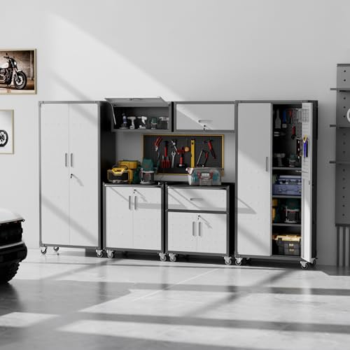 FLIXELIO 6-Piece Garage Storage Cabinets System Heavy Duty Workshop Set