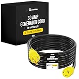 Houseables 30 Amp Generator Cord, L6-30 Extension Cord, L6-30R, L6-30P, Generator Cable, 3 Prong, 250V Extension, 30amp, NEMA, Twist Lock, Power Cable, House, RV, Heavy Duty, 10 Gauge, 250 Volt, 25 FT