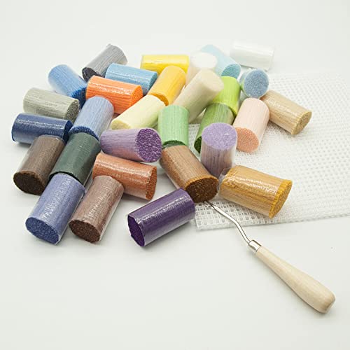 Image of EUBUY 30 Colors Latch Hook Yarn, Precut Assorted Colorful Yarn Bundles