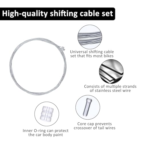 Giantree Universal Bicycle Shifter Cable Housing Set, Universal Bicycle Transmission, Line Bicycle Shift Derailleur Cable and Brake Cable Kit, for Bicycle Mountain Road Bike Repair (Speed Change)