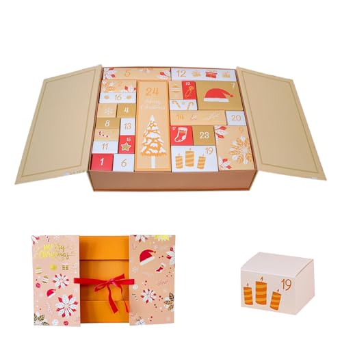 Calendrier de l'Avent réutilisable avec 24 grilles pour une décoration de fête à remplir