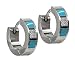 Produktbild 1 Paar Creolen Edelstahlcreolen Edelstahl Klappcreolen Ohrringe Ohr Ohrschmuck Damen Herren Glitzer Rot Schwarz Blau, Modell:hellblau