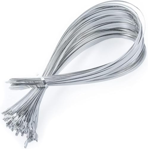 Metal Zip Ties of 100 Pcs, 28 IN 304 Stainless Steel Cable Ties, Heavy Duty Metal Zip Ties for Exhaust Wrap, Heat Resistant Fencing Ties. for Pipe, Auto repair. L/28”(700mm) W/0.18”(4.6mm)