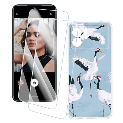 OAGELIM 2�Z�b�g �X�N���[���v���e�N�^�[ + �P�[�X Doogee X98 Pro (6.52 �C���`) �Ƃ̌݊������� �A�[�e�B�X�e�B�b�N�J�X�^���v�����g�J�o�[�Ƌ����K���X�t�B���� �X�N���b�`�h�~ (��)