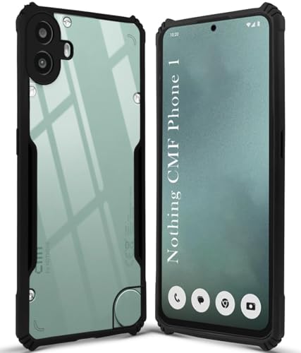 Image of Jkobi Back Case Cover for Nothing CMF Phone 1 (Shockproof with Polycarbonate Clear Panel | Professional Black)