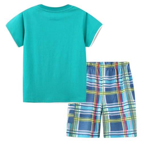 Image of Toddler Boy Clothes Kids Summer Cotton Outfits Shirt Short Sets Size 2-7