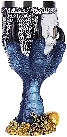 Stainless Steel Skull Beer Cup, Viking Warrior Skull Mug Tankard, Medieval Skull Drinkware Goblet Wineglasses for Coffee/Beverage/Juice (Skull Goblet Two)