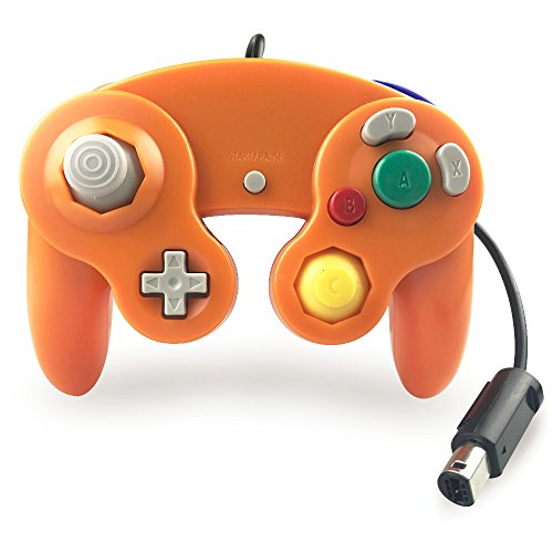 AreMe 2 Packs Game Cube Controllers with 2 Extension Cables and 128mb Memory Card for Wii Gamecube GC Console(Purple+Orange) - Thumbnail 3