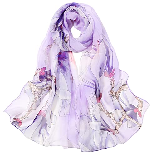 FAIRYGATE Schal Damen Chiffon Seide Tuch Blend Seidenschal Leichte längliche Schals Stola für Abendkleid 50027 Cover