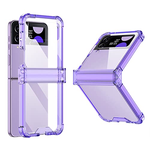 Coque Samsung Z Flip 4 transparente souple violette antichoc avec charnière
