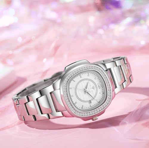 Montre femme étanche acier carré finie la peur des rayures - 2