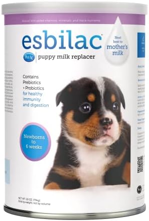 PetAg Esbilac Puppy Milk Replacer Powder - With Prebiotics, Probiotics & Vitamins for Newborn Puppies - 28 oz Powdered Drink Mix