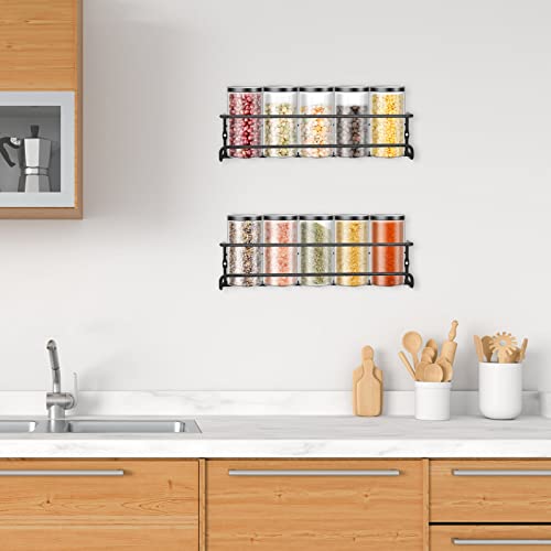Dalanpa Wall Mounted Spice Rack, Hanging Spice Organizers, Kitchen Condiments Storage For Space Saving (2Pcs, Black) #TOP2
